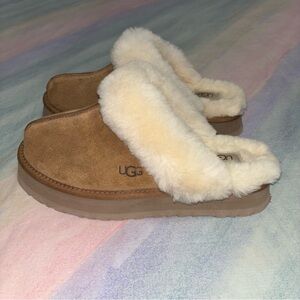 UGG Chestnut Disquette Platform Slippers women size 10